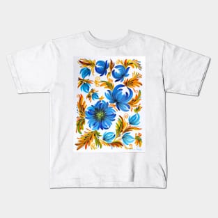 Blue Harmony Watercolor Painting Kids T-Shirt